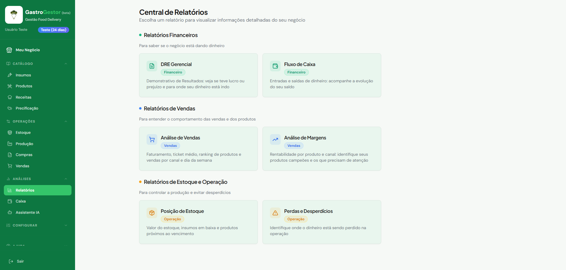 Central de Relatórios